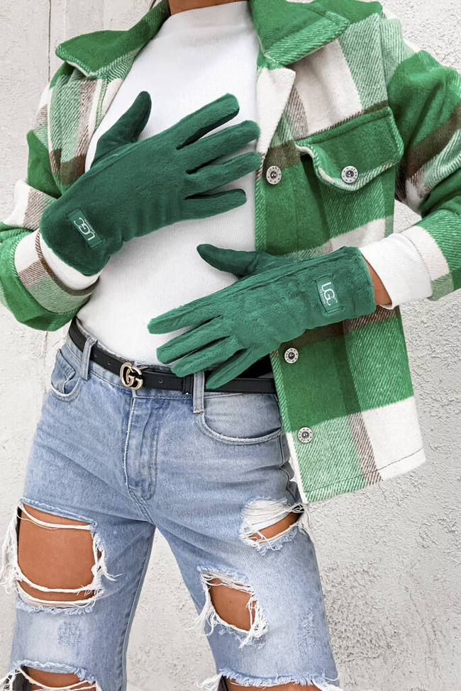 ZAMSZOWE RĘKAWICZKI Z NASZYWKĄ LGC- ZIELONE