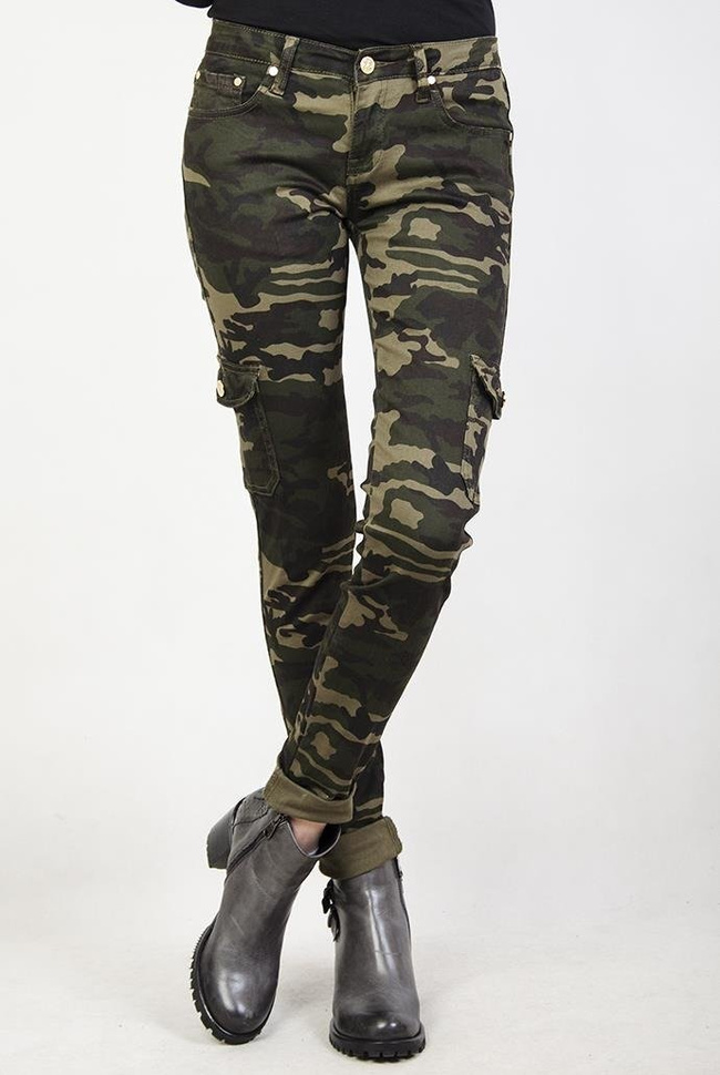 Spodnie moro bojówki z kieszenią z boku