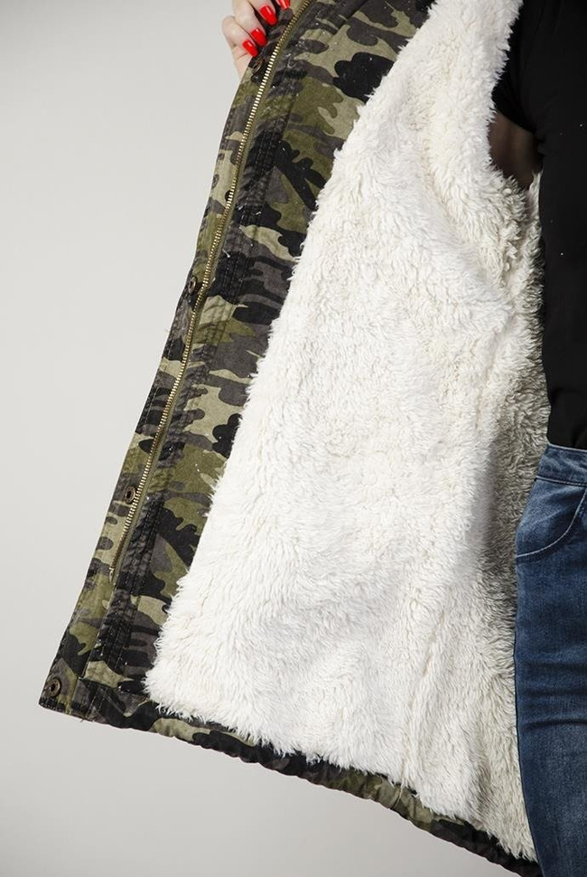 Kurtka parka moro z futerkiem