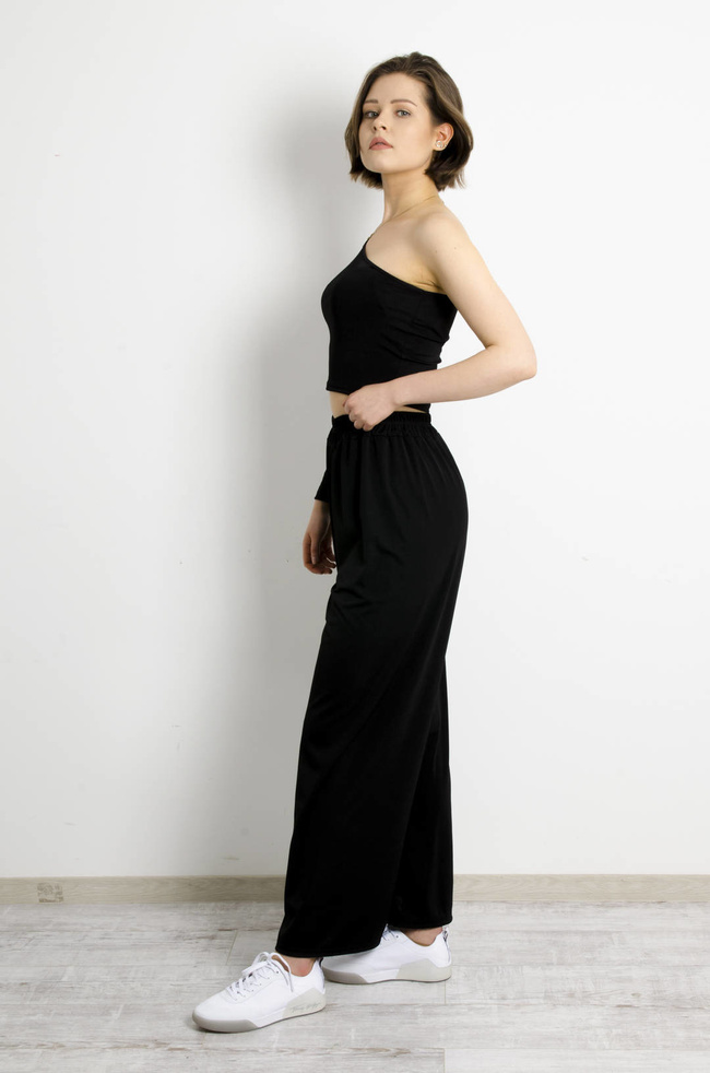 KOMPLET SPODNIE+ TOP - CZARNY