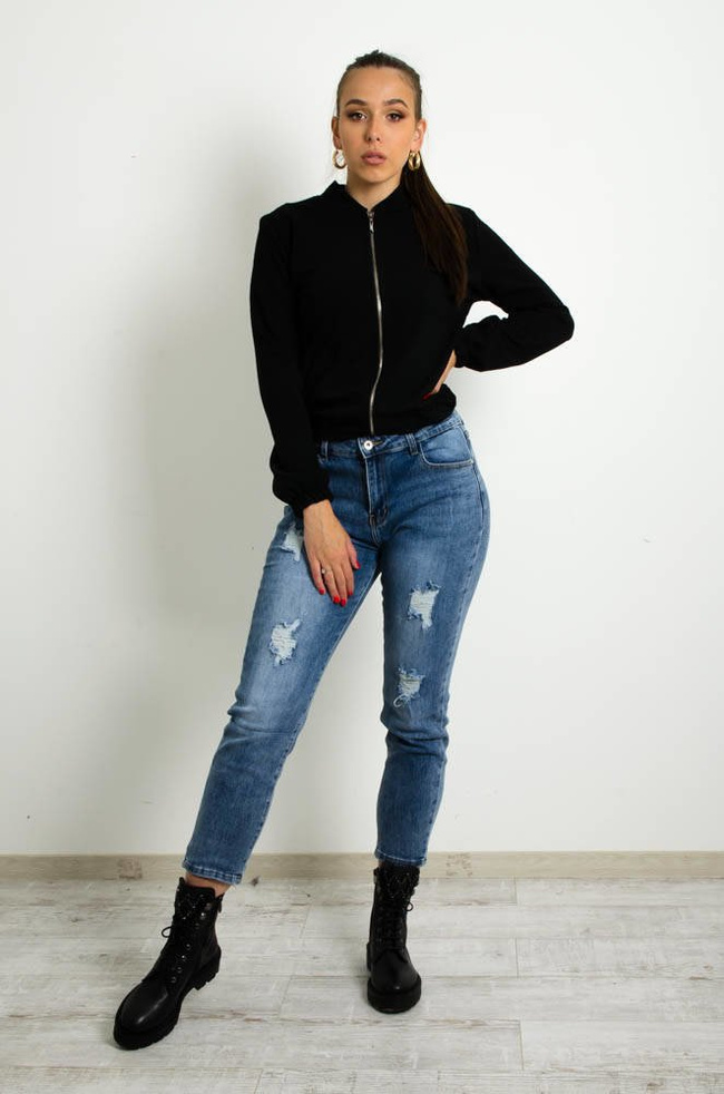 CZARNA BLUZA ZAPINANA NA ZAMEK