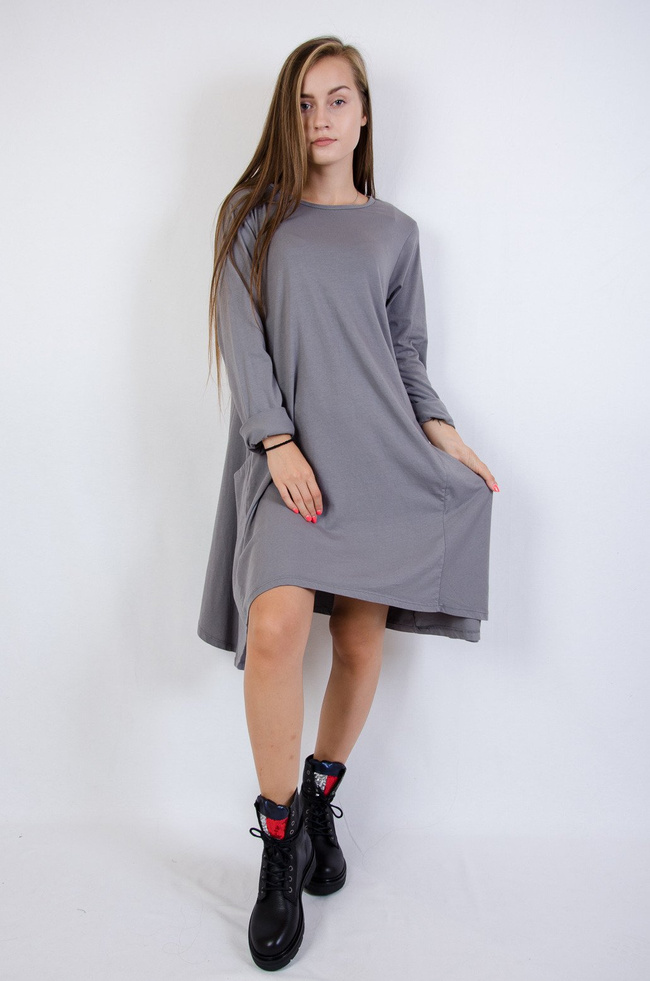 Szara asymetryczna sukienka