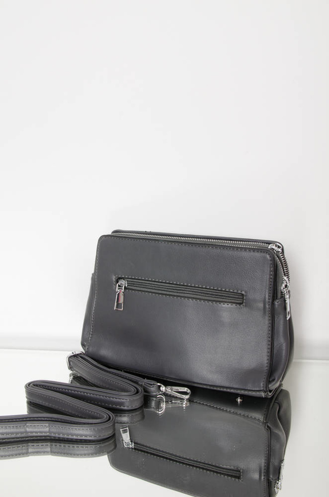 SZARA TOREBKA Z IMITACJI SKÓRY- LISTONOSZKA