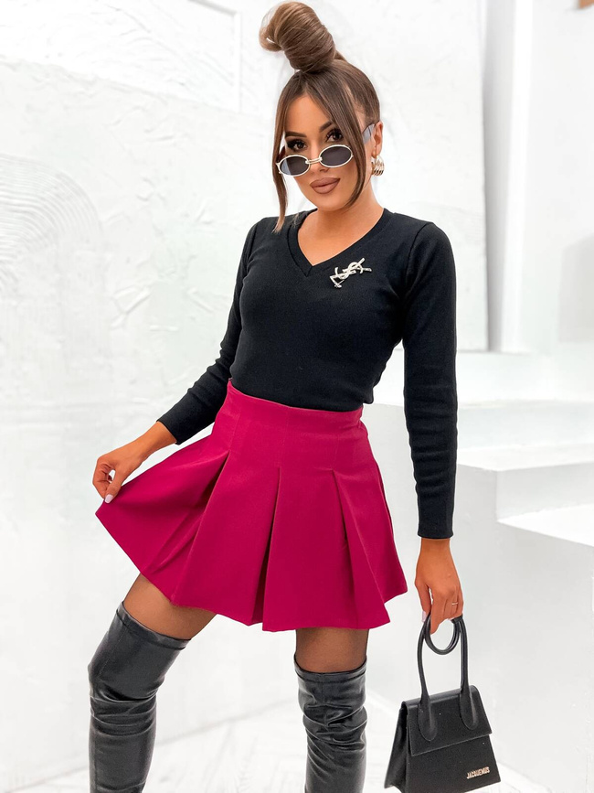 SPÓDNICA PLISOWANA MINI- BORDOWA