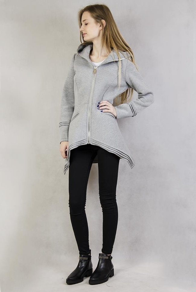 Wygodny jasnoszary płaszczyk