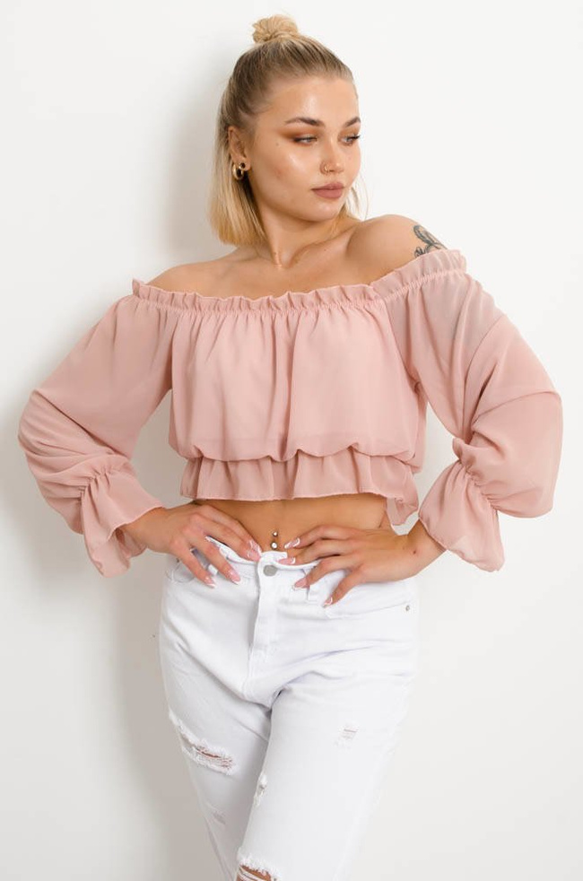  HISZPANKA CROP TOP -PUDROWY RÓŻ