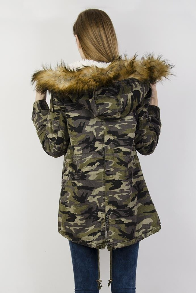 Kurtka parka moro z futerkiem