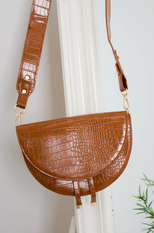 BRĄZOWA TOREBKA POŁKSIĘŻYC Z WYTŁACZANYM WZOREM