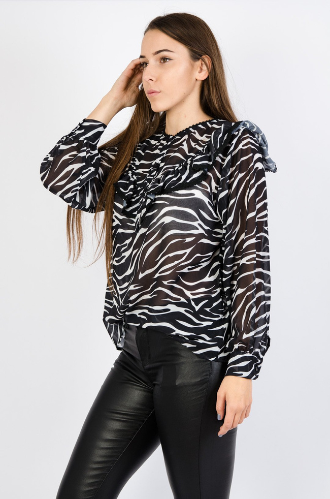 CZARNA BLUZKA -WZÓR ZEBRA