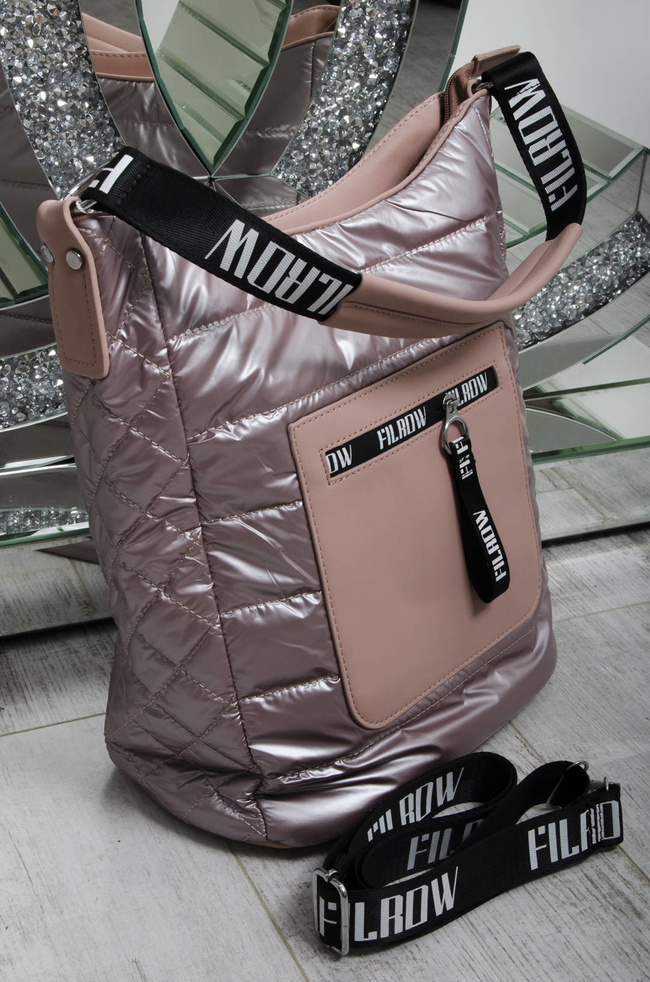 TORBA MATERIAŁOWA PIKOWANA RÓŻOWA- SHOPPER