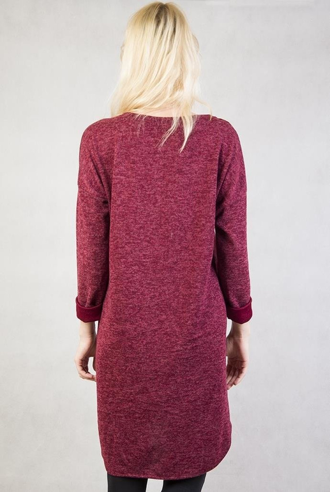 Asymetryczna bordowa tunika