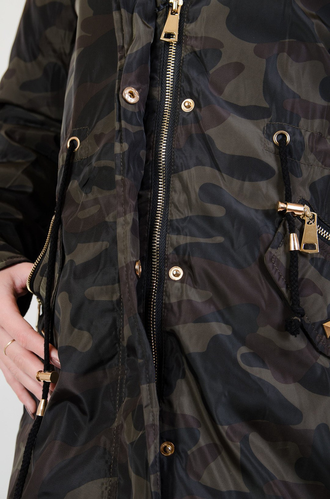 Kurtka moro ocieplana z futerkiem