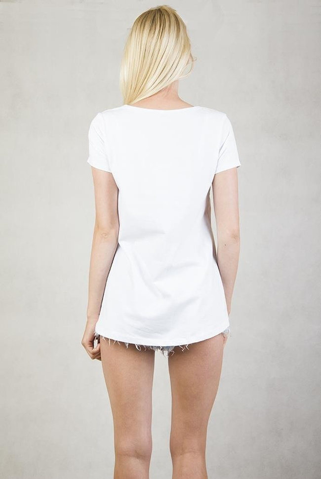 Bluzka biała z uroczym misiem i gwiazdką