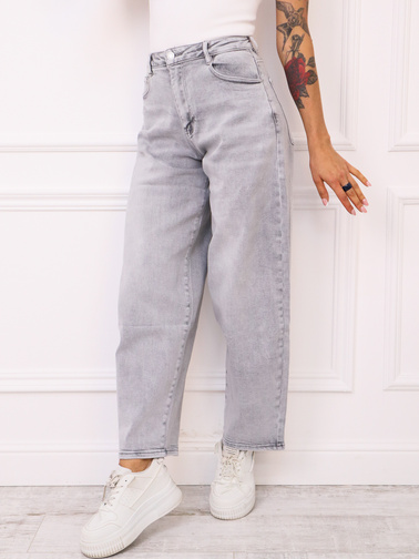 SPODNIE JEANSOWE BALLOON Z PRZETARCIAMI