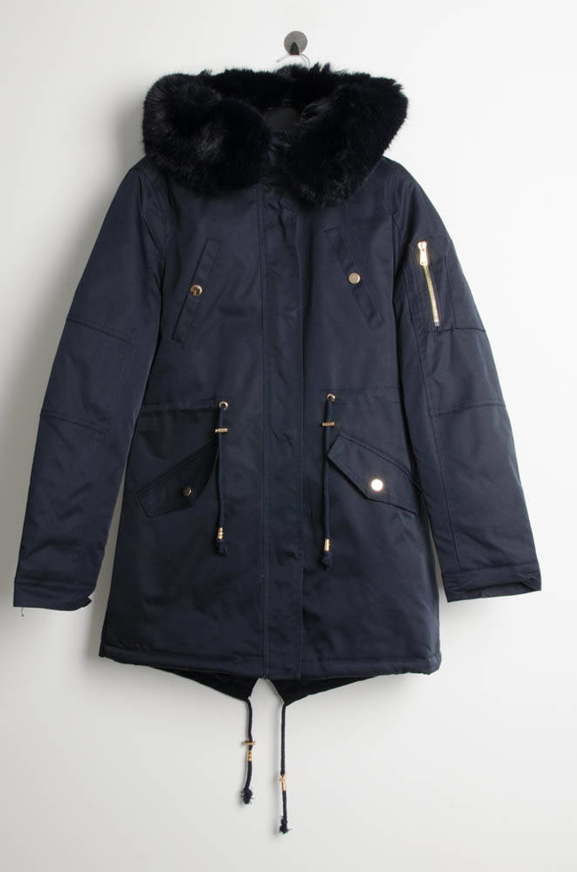 GRANATOWA KURTKA PARKA ZIMOWA