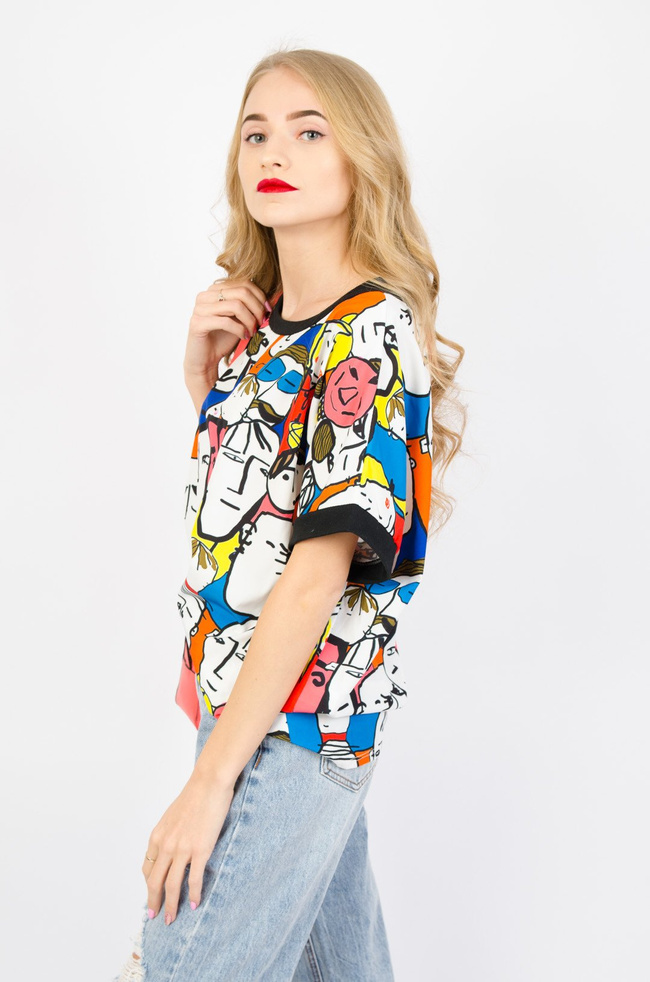 KOLOROWY T-SHIRT OVERSIZE 