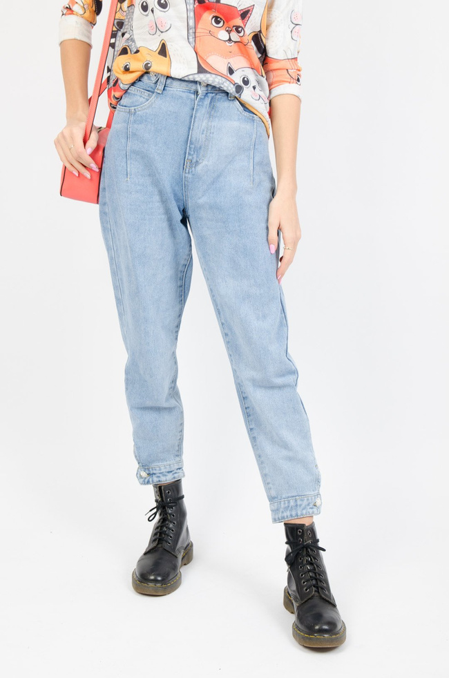  SPODNIE TYPU BALLOON JEANS Z WYSOKIM STANEM