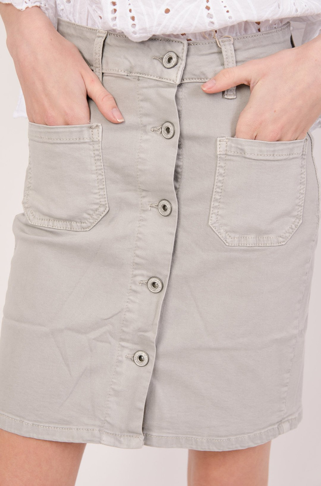 Szara spódnica z guzikami