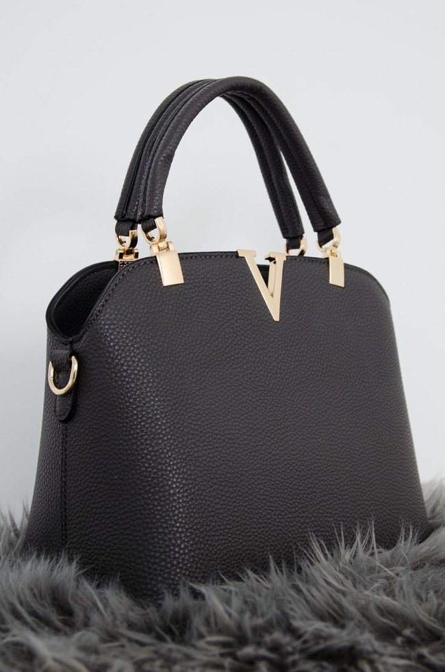 SZARA TOREBKA TYPU KUFEREK-ZŁOTE ZDOBIENIE