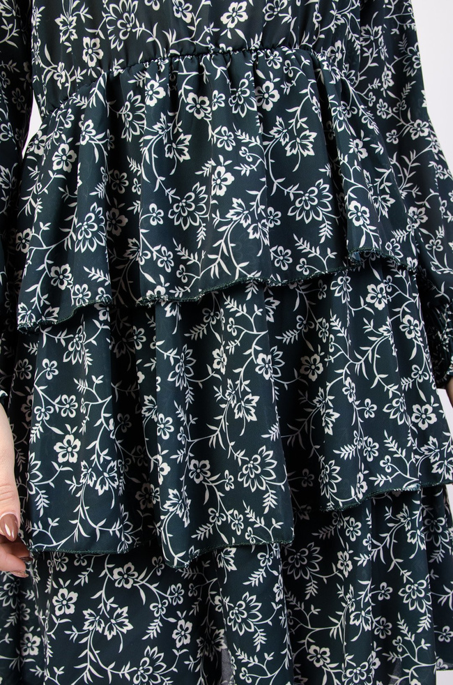 ZIELONA SUKIENKA W KWIATY