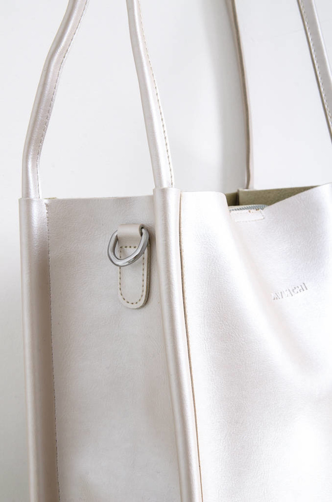 TOREBKA MINI SHOPPERKA- PERŁOWA