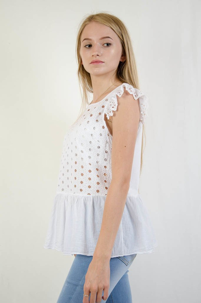 BIAŁA AŻUROWA BLUZKA 