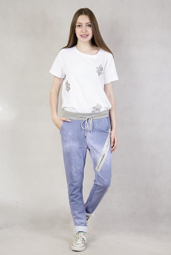 Spodnie dresowe z zamkiem niebieskie