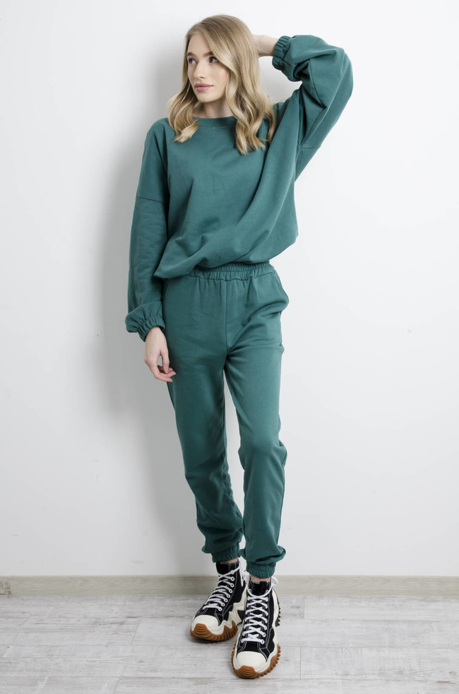 KOMPLET DRESOWY BAWEŁNIANY W KOLORZE TURKUSOWYM