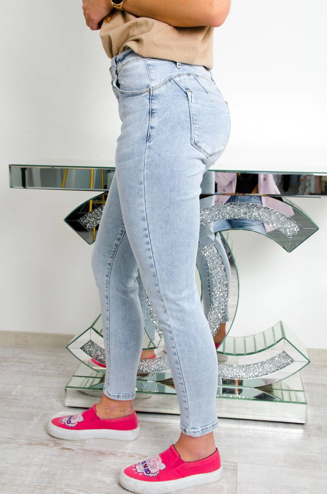 NIEBIESKIE JEANSY PUSH UP Z WYSOKIM STANEM-DUŻE ROZMIARY