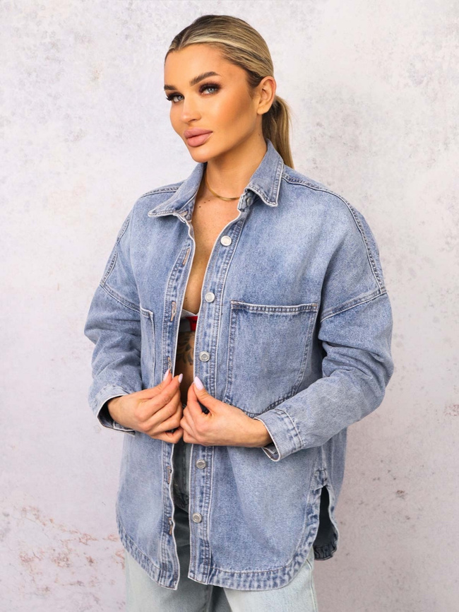 KURTKA KOSZULOWA JEANSOWA- JEANS