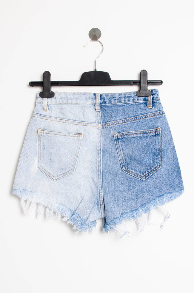 DWUKOLOROWE SZORTY Z WYSOKIM STANEM