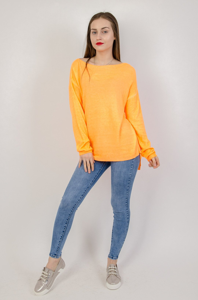  Neonowy asymetryczny sweter 