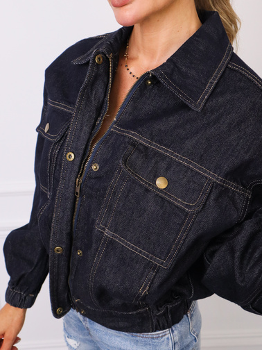 JEANSOWA KURTKA O KROJU OVERSIZE- CIEMNY JEANS