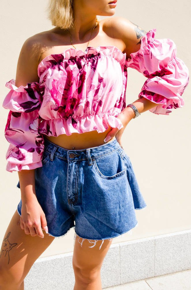 SPODENKI JEANSOWE SZEROKIE Z WYSOKIM STANEM