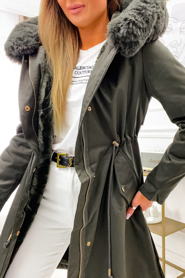 KURTKA PARKA NA MISIU- ZIELONA