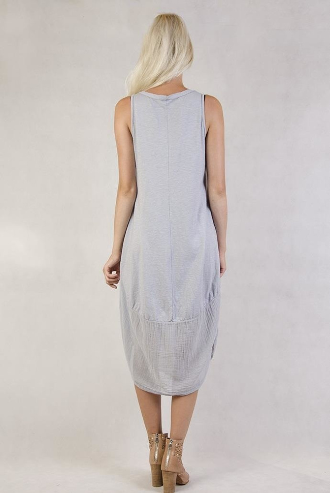 Asymetryczna sukienka na ramiączka szara
