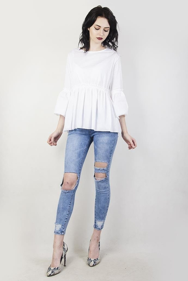 Biała koszula z wiązaniem z tyłu