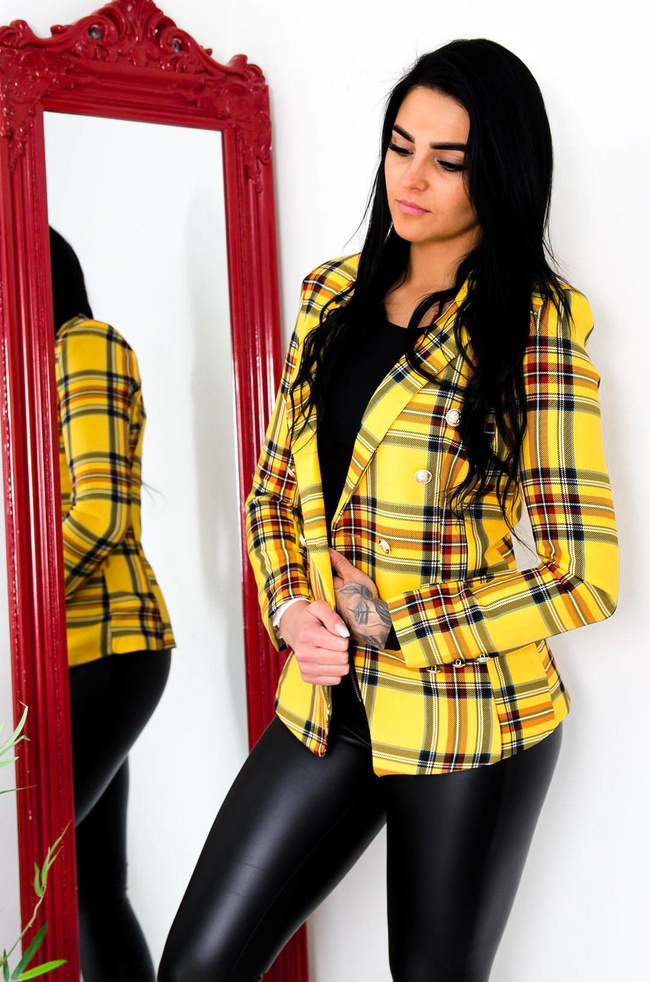 ŻÓŁTA MARYNARKA W KRATĘ