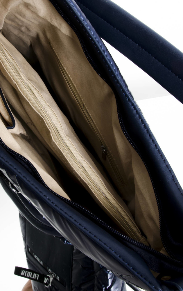 TORBA MATERIAŁOWA PIKOWANA GRANATOWA- SHOPPER