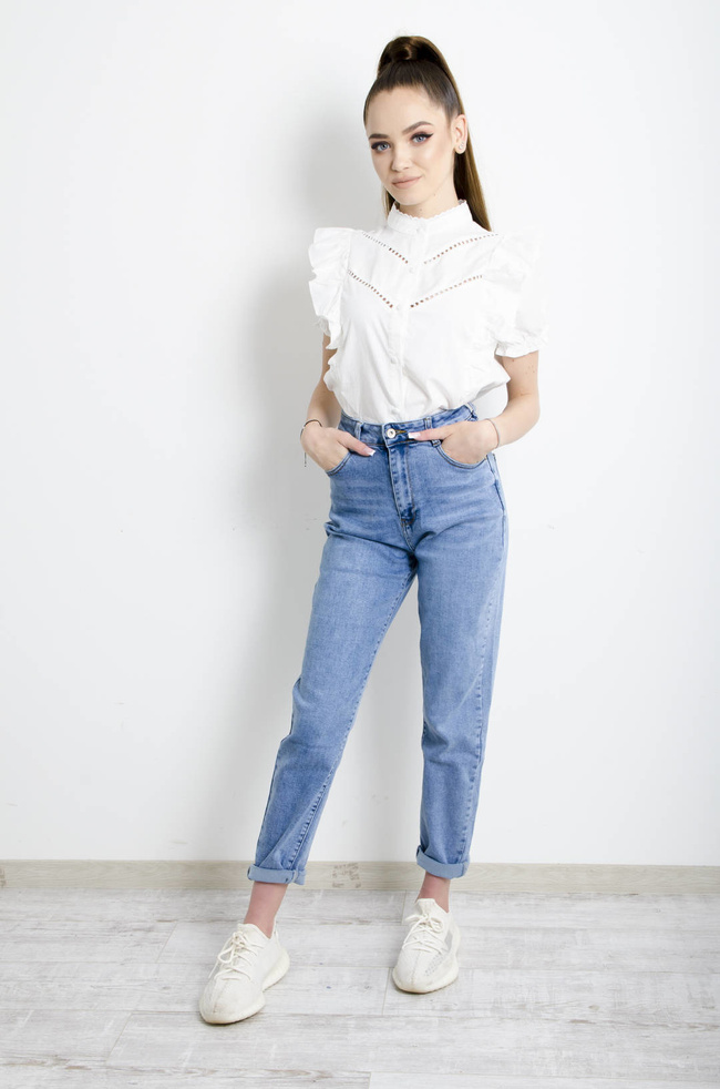 BLUZKA KOSZULOWA Z BUFIASTYMI RĘKAWAMI