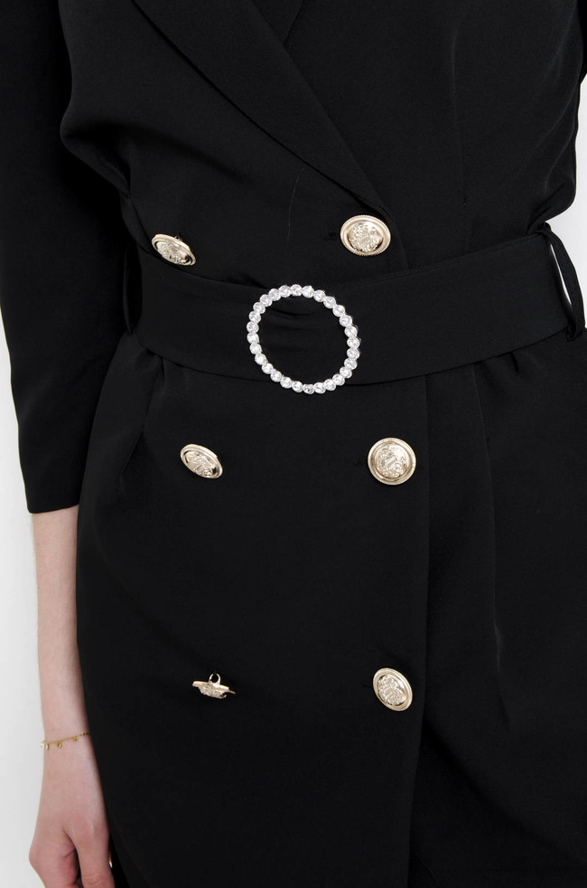 SUKIENKA MARYNARKOWA Z PASKIEM -CZARNA