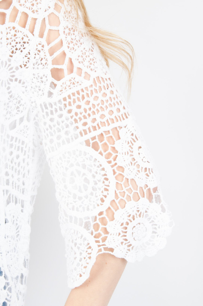 BIAŁA AŻUROWA TUNIKA