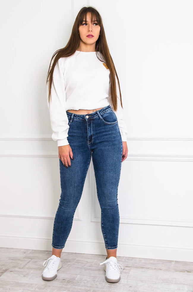 SPODNIE JEANSOWE SKINNY Z WYSOKIM STANEM- PLUS SIZE