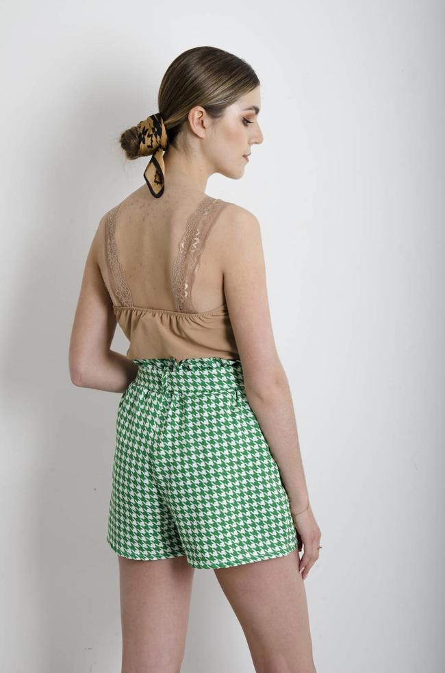 BIELIŹNIANY TOP Z KORONKĄ - BEŻOWY