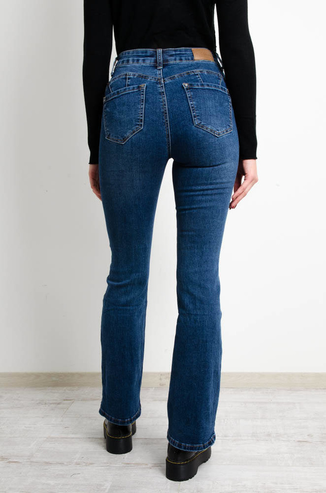 SPODNIE JEANSOWE FLARED JEANS PUSH UP- WYSOKI STAN 