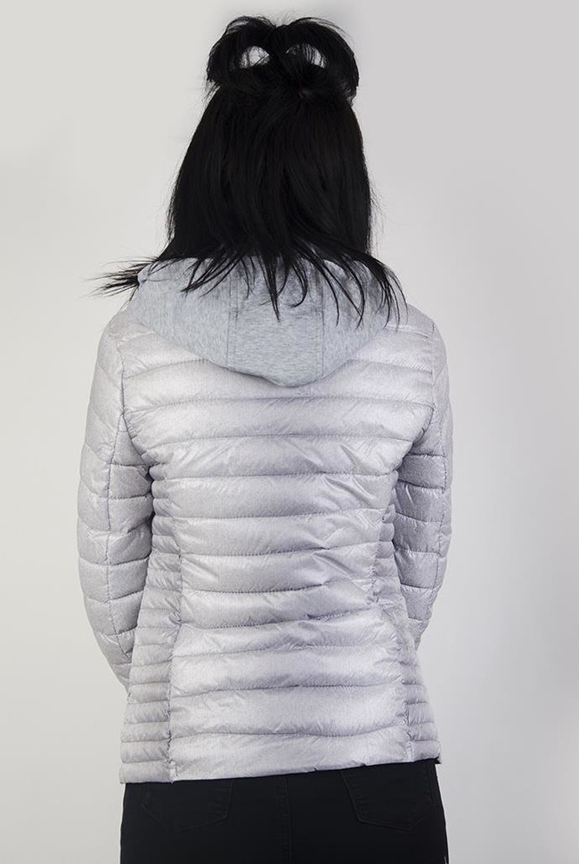 Kurtka pikowana szara, z szarym podszyciem