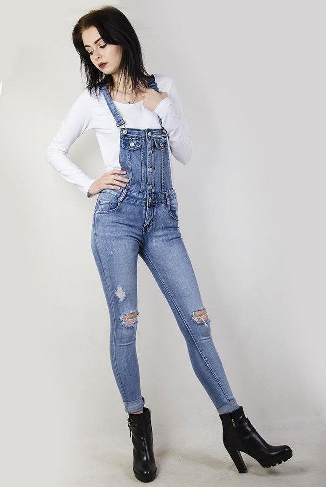 Spodnie ogrodniczki, przylegające