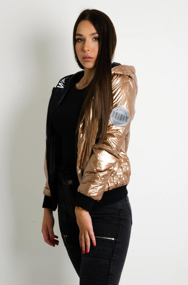 ZŁOTA KURTKA WINYLOWA-DWUSTRONNA 