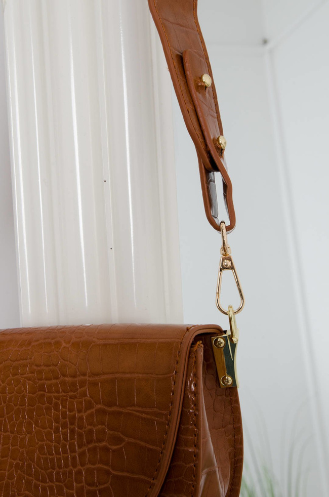 BRĄZOWA TOREBKA POŁKSIĘŻYC Z WYTŁACZANYM WZOREM