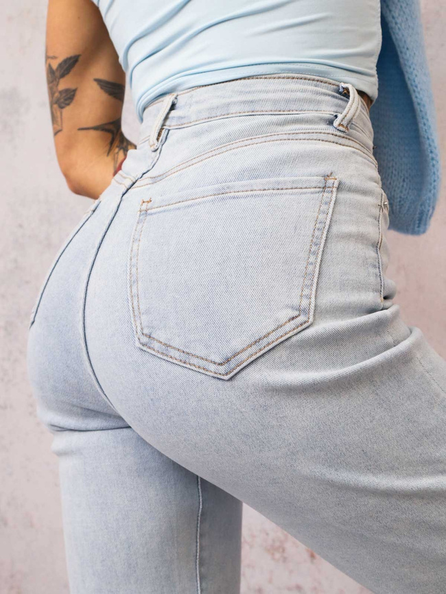 SPODNIE JEANSOWE FLARE DZWONY- JASNY JEANS